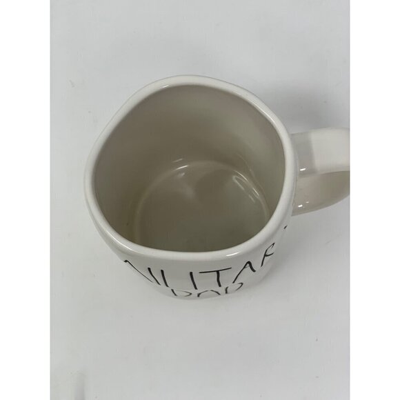 Rae Dunn MILITARY DAD Mug Large Coffee Cup Ceramic Magenta LL Farmhouse Gift Whi - Picture 6 of 8